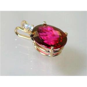 P018, Crimson Topaz 14k Gold Pendant
