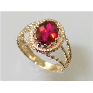 10K, 14K or 18K Gold Ladies Ring, Crimson Fire Topaz, R070