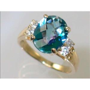 10K, 14K or 18K Gold Ladies Ring, Neptune Garden Topaz, R123