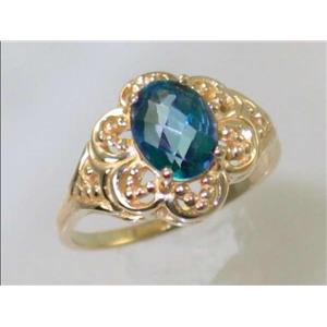 10K, 14K or 18K Gold Ladies Ring, Neptune Garden Topaz , R125