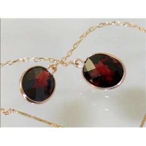 14k Gold Threader Earrings, Mozambique Garnet, E105