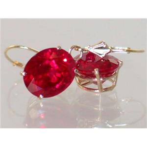 14k Gold Leverback Earrings, Created Ruby, E207