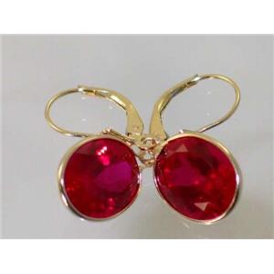 14k Gold Leverback Earrings, Created Ruby, E201