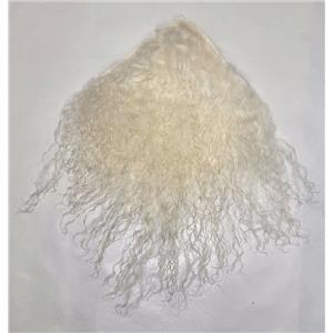 3" sq natural white no seam  tibetan lambskin  wig 11426