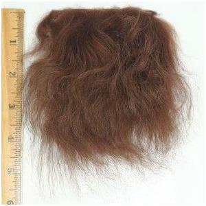 3" sq auburn brown tibetan lambskin doll hair 2-3"straighter  26874