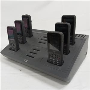 Lot of 6 Cisco CP-8821 Wireless 2.4" Phones w/ Docking Station - NO BATTERIES