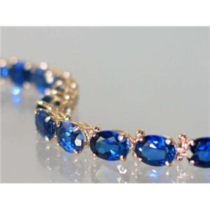B002, Created Blue Sapphire Gold Bracelet