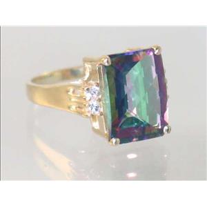 10K, 14K or 18K Gold Ladies Ring, Mystic Fire Topaz, R201