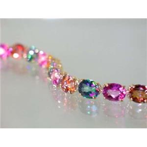 B003, Pink, Twilight & Mystic Topaz Gold Bracelet
