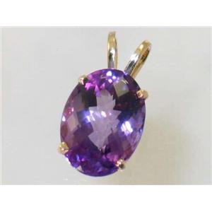 P084, Amethyst 14k Gold Pendant