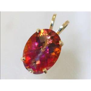 P084, Twilight Fire Topaz 14k Gold Pendant