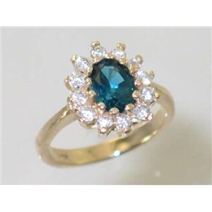10K, 14K or 18K Gold Ladies Ring, London Blue Topaz, R235