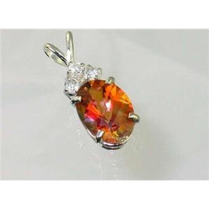 925 Sterling Silver Pendant, Twilight Fire Topaz, SP043