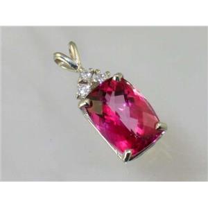 925 Sterling Silver Pendant, Pure Pink Topaz, SP042