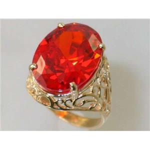 10K, 14K or 18K Gold Ladies Ring, Created Padparadscha Sapphire, R291