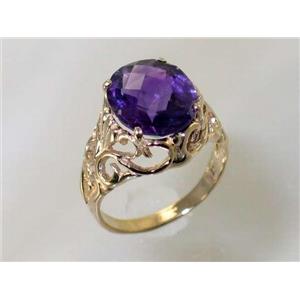 10K, 14K or 18K Gold Ladies Ring, Amethyst, R114