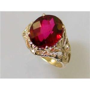 10K, 14K or 18K Gold Ladies Ring, Crimson Fire Topaz, R114