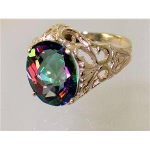 10K, 14K or 18K Gold Ladies Ring, Mystic Fire Topaz, R114