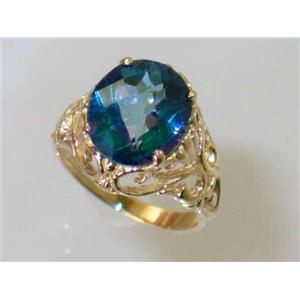 10K, 14K or 18K Gold Ladies Ring, Neptune Garden Topaz, R114