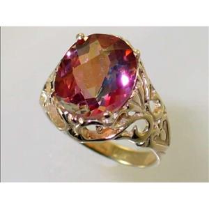 10K, 14K or 18K Gold Ladies Ring, Twilight Fire Topaz, R114