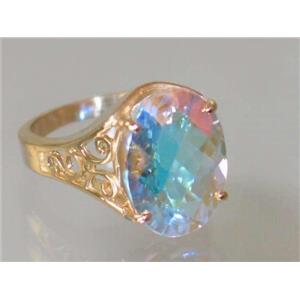 10K, 14K or 18K Gold Ladies Ring, Mercury Mist Topaz, R049