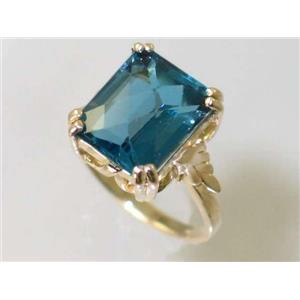 10K, 14K or 18K Gold Ladies Ring, London Blue Topaz, R188