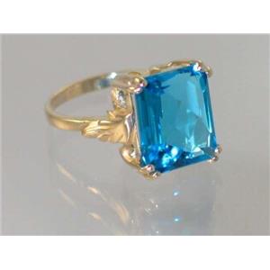 10K, 14K or 18K Gold Ladies Ring, Swiss Blue Topaz, R188