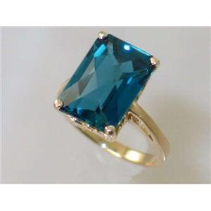 10K, 14K or 18K Gold Ladies Ring, London Blue Topaz, R189