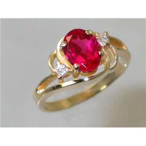 10K, 14K or 18K Gold Ladies Ring, Created Ruby, R176