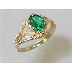 10K, 14K or 18K Gold Ladies Ring, Russian Nanocrystal Emerald, R137