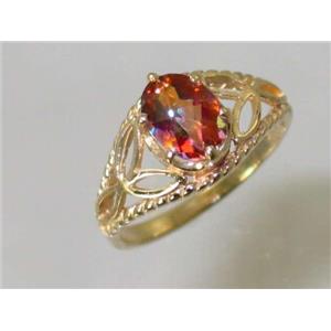 10K, 14K or 18K Gold Ladies Ring, Twilight Fire Topaz, R137