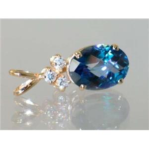 P043, Neptune Garden Topaz 14k Gold Pendant