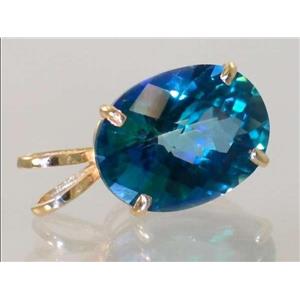 P080, Neptune Garden Topaz 14k Gold Pendant