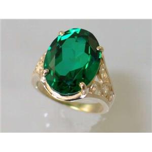10K, 14K or 18K Gold Ladies Ring, Russian Nanocrystal Emerald, R049