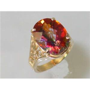 10K, 14K or 18K Gold Ladies Ring, Twilight Fire Topaz, R049
