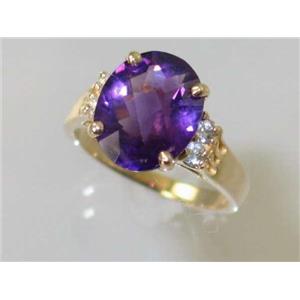 10K, 14K or 18K Gold Ladies Ring, Amethyst, R123