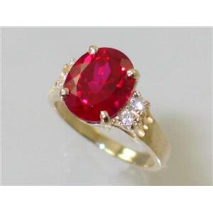 10K, 14K or 18K Gold Ladies Ring, Created Ruby, R123