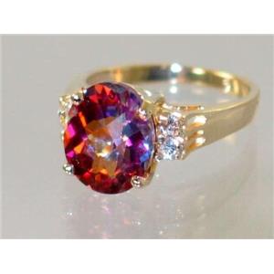10K, 14K or 18K Gold Ladies Ring, Twilight Fire Topaz, R123