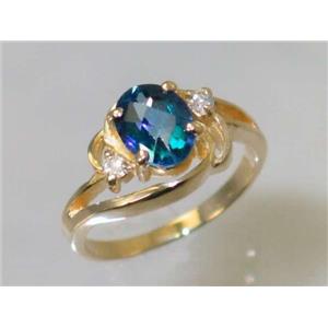10K, 14K or 18K Gold Ladies Ring, Neptune Garden Topaz, R176