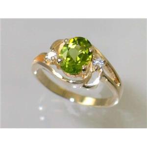 10K, 14K or 18K Gold Ladies Ring, Peridot, R176