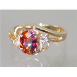 10K, 14K or 18K Gold Ladies Ring, Twilight Fire Topaz, R176
