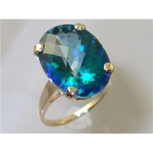 10K, 14K or 18K Gold Ladies Ring, Neptune Garden Topaz, R217