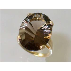 10K, 14K or 18K Gold Ladies Ring, Smoky Quartz, R217