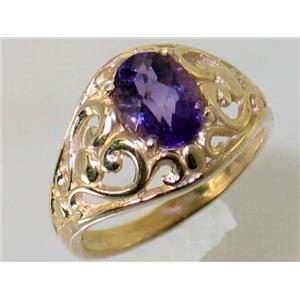 10K, 14K or 18K Gold Ladies Ring, Amethyst, R111