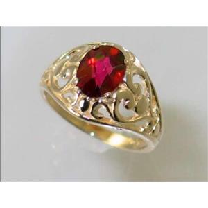 10K, 14K or 18K Gold Ladies Ring, Crimson Fire Topaz, R111