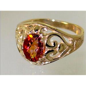 10K, 14K or 18K Gold Ladies Ring, Twilight Fire Topaz, R111