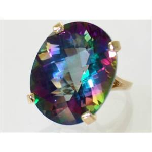 10K, 14K or 18K Gold Ladies Ring, Mystic Fire Topaz, R129