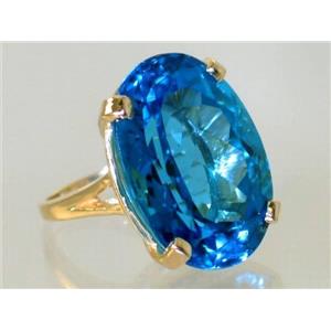 10K, 14K or 18K Gold Ladies Ring, Swiss Blue Topaz, R129