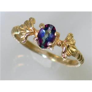 10K, 14K or 18K Gold Ladies Ring, Mystic Fire Topaz, R192