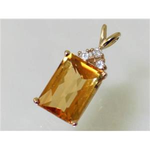 P042, Citrine 14k Gold Pendant